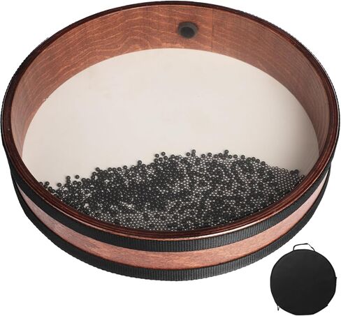 12 Inch Professional Ocean Wave Drum - Goatskin Drum with Steel Beads, Natural Sound Instrument for Meditation Relaxation Yoga, Includes Carry Bag in Kuwait