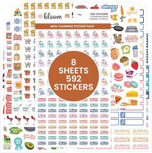 bloom daily planners Household Chores Planner Stickers -Essential Variety Pack for Home Productivity - To-Dos, Errands, Seasonal Tasks - 8 Sheets / 736 Stickers - Illustrated Icons & Quotes for in Saudi Arabia