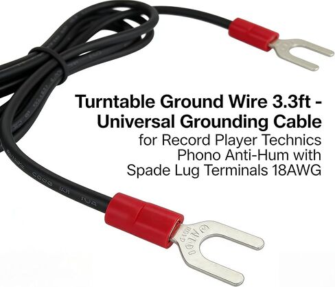 Turntable Ground Wire 3.3ft - Universal Grounding Cable for Record Player Technics Phono Anti-Hum with Spade Lug Terminals 18AWG in Saudi Arabia