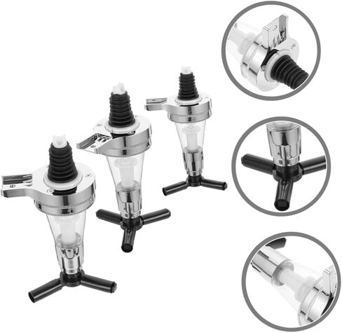 OUNONA Wall Mounted Water Dispenser Pump for Liquor 3-Piece Set Adjustable Shot Pourer Beverage Rack Ration Control for Home Bar and Parties in Saudi Arabia