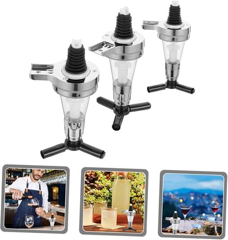 OUNONA Wall Mounted Water Dispenser Pump for Liquor 3-Piece Set Adjustable Shot Pourer Beverage Rack Ration Control for Home Bar and Parties in Saudi Arabia