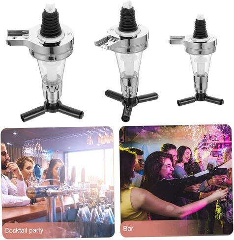 OUNONA Wall Mounted Water Dispenser Pump for Liquor 3-Piece Set Adjustable Shot Pourer Beverage Rack Ration Control for Home Bar and Parties in Saudi Arabia