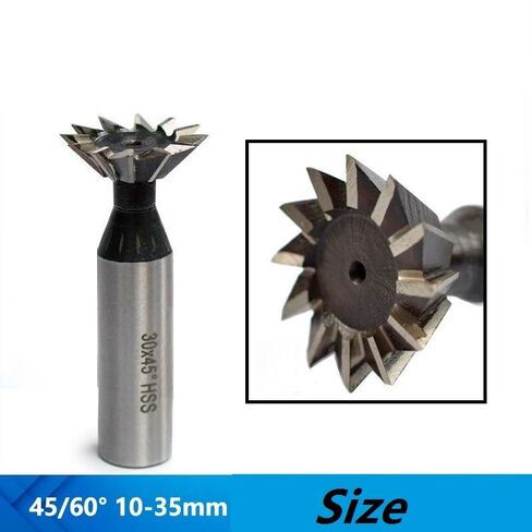Dovetail Milling Cutter,HSS Dovetail Cutter End Mill, Cutting Stability Milling Cutter, 10-60mm Straight Shank HSS End Mill 45/55/60 Degrees 1pc(16MM x 60)(14MM x 45) in Kuwait