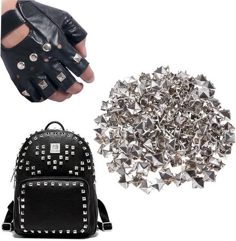 LIFKOME 200pcs Square Rivet Metal Studs for DIY Clothing Shoes and Accessories Stylish Silver Punk Nail Decor for Bags and Belts in Saudi Arabia
