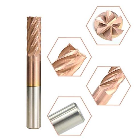 1pcs Carbide End Mill 6 Flute TiCN Coating HRC 55 6/8/10/12mm Spiral Milling Cutter for Alloy Steels/Hardened Steels CNC Router Bit in Saudi Arabia