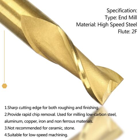 CNC Router Bits Flat Nose Carbide Endmill HSS Milling Cutter 2 Flute End Mill Spiral for Wood Metal Aluminum in Saudi Arabia