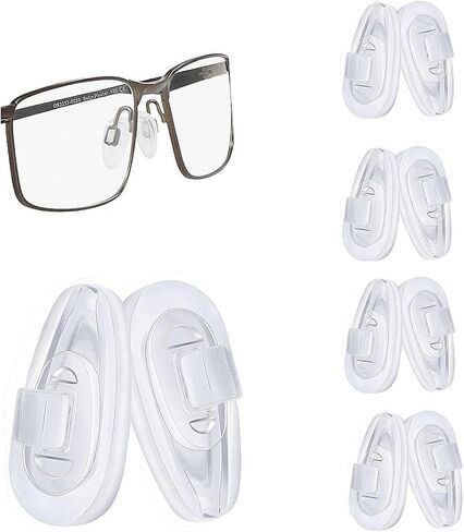 Eyeglass Nose Pads,BEHLINE Sunglass Replacement Nose Piece Compatible with Oakley/Maui Jim Kahuna Eyewear Frames,Push in Soft Silicone Nose Guards for Glasses Anti Slip(5Pairs,Clear) in Saudi Arabia