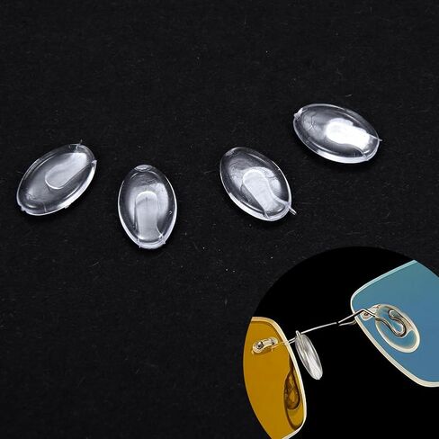 Mabor 20 Pcs Eyeglass Nose Pads with Grips, Anti-Slip Soft Silicone Nose Bridge Pads Replacement for Rimless/Frameless Glasses + 1 Black Cloth in Saudi Arabia