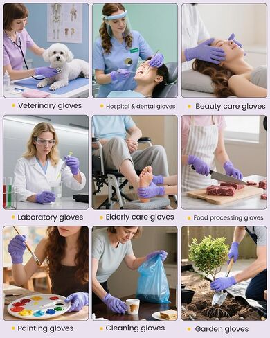 wcy Nitroshield Purple Disposable Nitrile Gloves Small 5Mil Powder-Free Exam Gloves - Medical, Food Prep,Cooking,Cleaning - 50pcs in Saudi Arabia