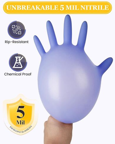 wcy Nitroshield Purple Disposable Nitrile Gloves Small 5Mil Powder-Free Exam Gloves - Medical, Food Prep,Cooking,Cleaning - 50pcs in Saudi Arabia