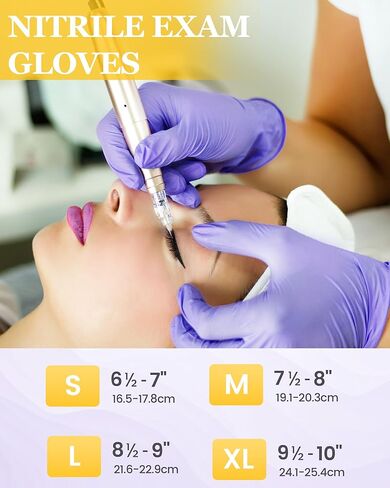 wcy Nitroshield Purple Disposable Nitrile Gloves Small 5Mil Powder-Free Exam Gloves - Medical, Food Prep,Cooking,Cleaning - 50pcs in Saudi Arabia