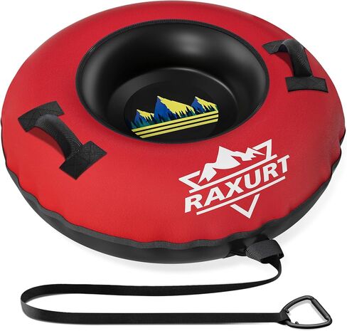 Raxurt Heavy Duty Snow Tube with Premium Canvas Cover for Kids and Adults, 48'' Inflatable Snow Sled Made by Thickened Bottom, Sledding Winter Outdoor Fun Toys for Children Boys Girls in Kuwait