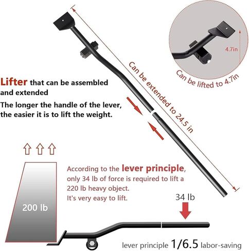 4-Set Furniture Moving Dollies with Pry Bar, Heavy Duty Furniture Mover Kit, Furniture Lift Mover Tool Set, 500kg Capacity, Carbon Steel Panel Square Dollies for Couches, Cabinets, Appliances in Kuwait
