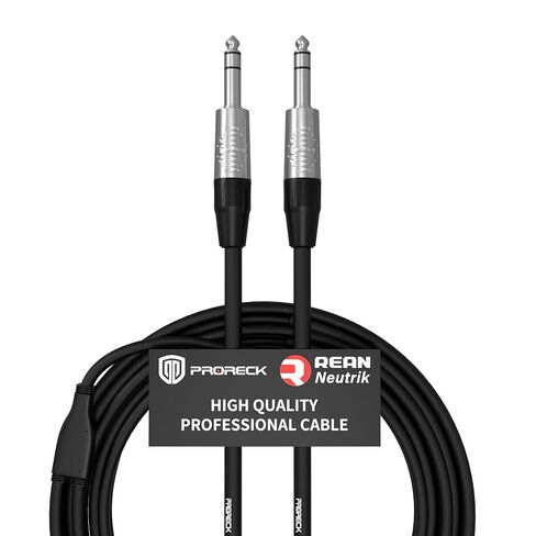 PRORECK 6FT Stereo Microphone Cable – 1/4" TRS to 1/4" TRS, Neutrik Rean Connectors, 24 AWG, Ideal for Stage, Studio, and Live Sound Applications(PRS-TRS-TRS/6FT) in Kuwait