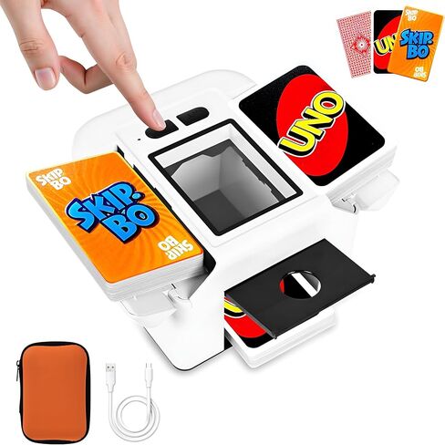 Automatic Card Shuffler,Dual Mode Foldable Card Shuffler for 1-2 Decks with USB-C Rechargeable Battery, Card Case for UNO, Skip-Bo, Poker, Blackjack, Texas Hold’em, Party in Kuwait