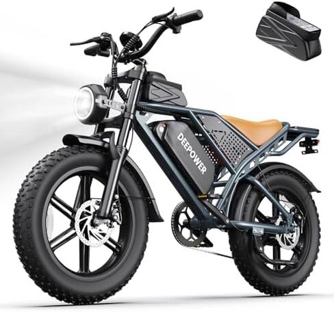 DEEPOWER Electric Bike for Adults,1500W Peak Motor 30MPH Electric Dirt Bike,Dual Suspension Ebikes for Adults, 20" Fat Tire E Bike with 624Wh 40 Miles Battery,UL2849 Tested in Kuwait