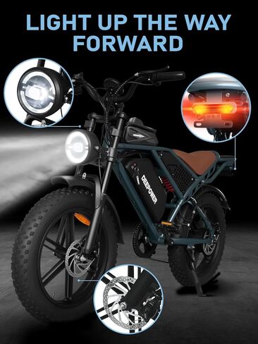 DEEPOWER Electric Bike for Adults,1500W Peak Motor 30MPH Electric Dirt Bike,Dual Suspension Ebikes for Adults, 20" Fat Tire E Bike with 624Wh 40 Miles Battery,UL2849 Tested in Kuwait