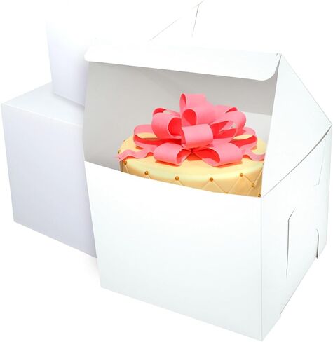 14x14x8 inches White Tall Cake box, Premium Bakery Boxes, One piece, Perfect for packaging and selling cakes, donuts, cookies, and muffins, 6 ct in Saudi Arabia