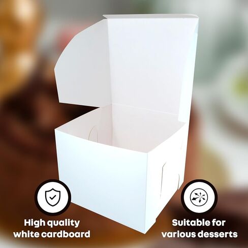 14x14x8 inches White Tall Cake box, Premium Bakery Boxes, One piece, Perfect for packaging and selling cakes, donuts, cookies, and muffins, 6 ct in Saudi Arabia