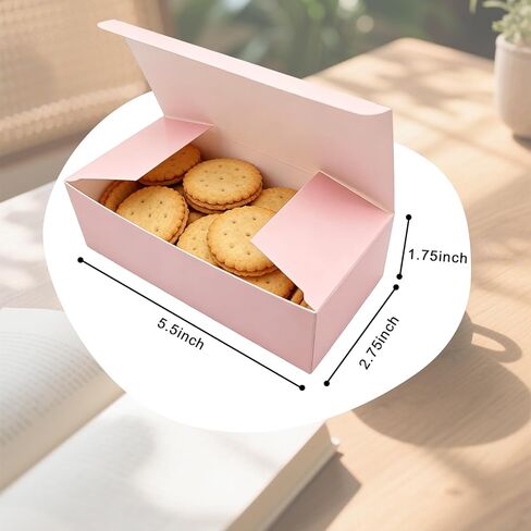 10 Pcs Pink Cookie Boxes Small Bakery Biscuit Boxes 5.5" x 2.75" x 1.75", Pink Wedding Party Favor in Saudi Arabia