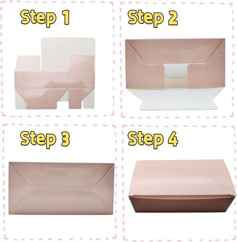 10 Pcs Pink Cookie Boxes Small Bakery Biscuit Boxes 5.5" x 2.75" x 1.75", Pink Wedding Party Favor in Saudi Arabia