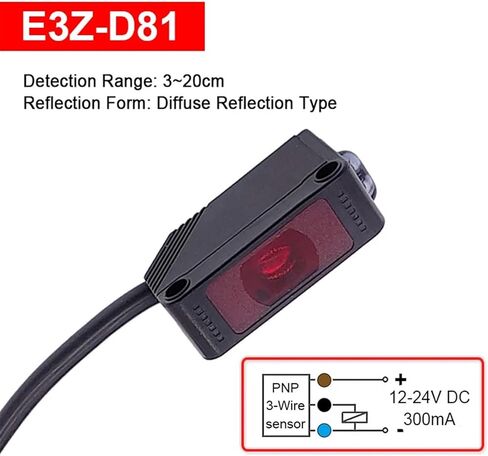 1pcs Photoelectric Switch E3Z-D61/D81/R61/R81/LS61/LS81/T61 Diffuse Reflection DC12-24V Sensor with Bracket NPN PNP(E3z-d81) in Saudi Arabia