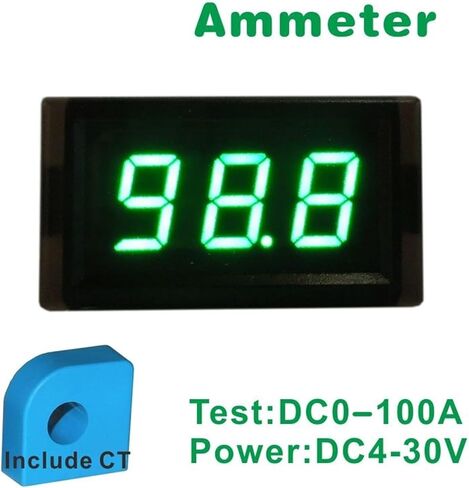 LED Digital Ammeter DC 100A Amperemeter Current Meter with Sensor 100A Transformer DC Ampere Panel Meter DC Current Monitor in Saudi Arabia