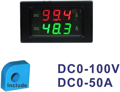 DC 0~100V DC 0-50A CT with Sensor Voltmeter Ammeter Dual Meter LED Digital Voltage Current Dual Meter Voltmeter Tester in Saudi Arabia