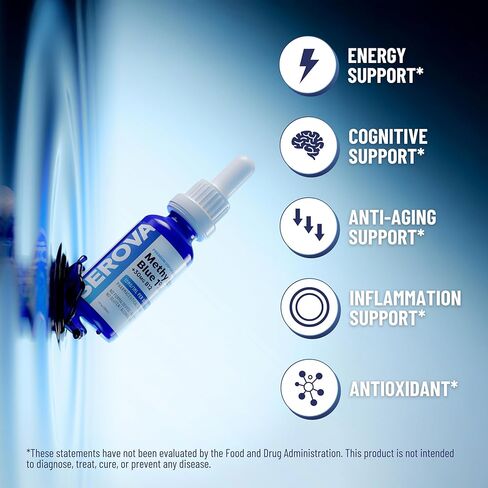 Serova Wellness Methylene Blue 1% USP Grade - Support Supplement for Focus, Energy & Mental Clarity - Antioxidant Support - Made in USA, 1oz in Saudi Arabia