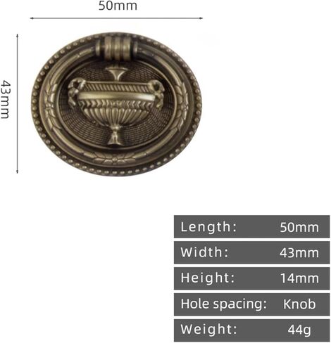 Retro Solid Brass Single Hole Pull Kitchen Cabinet Drawer Antique Handle 1Pcs(L2090-AB) in Saudi Arabia