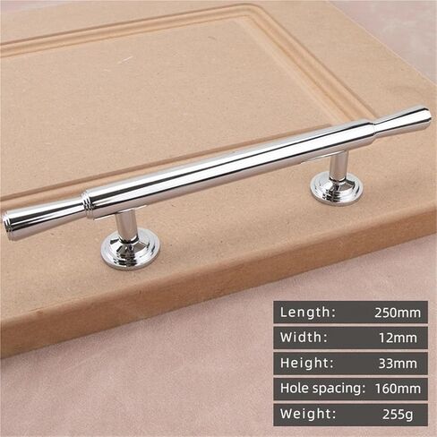 Solid Brass Chromium Silver Handle Kitchen Cabinet Simple Drawer Long 1Pcs(23-250mm-160) in Saudi Arabia