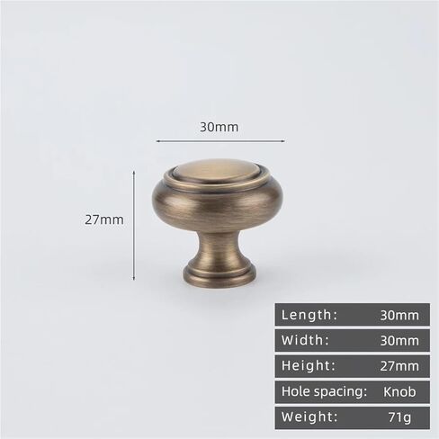 العتيقة النحاس الرجعية خزانة الأثاث الصلب الأجهزة مقبض درج 1 قطعة (1207.30-Antique) in Kuwait