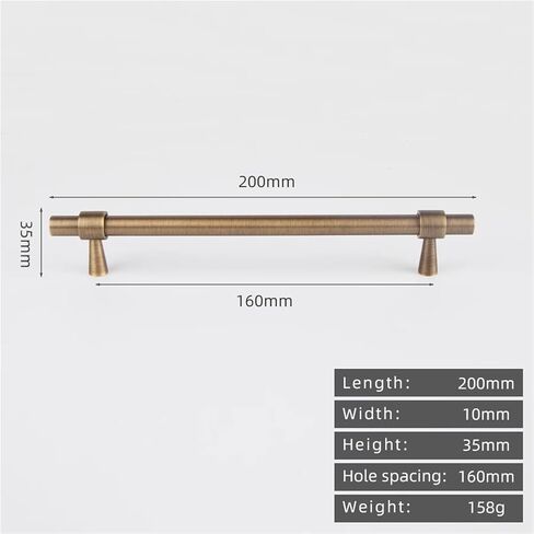 Brushed Antique Brass Bronze 500mm Pull Cabinet T Bar Drawer Handle 1Pcs(8873-160-Antique) in Saudi Arabia