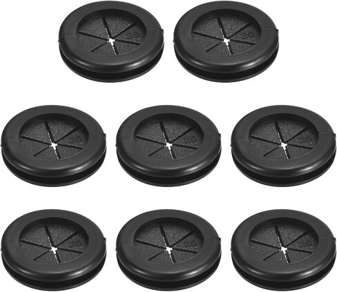 uxcell 8Pcs Rubber Grommets 7/8"(21mm) ID 1"(25mm) Drill Hole Double Sided Firewall Hole Plugs Round Electrical Wiring Gasket, Black in Saudi Arabia