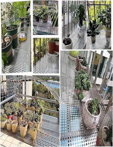 لوح مثقوب من الفولاذ المقاوم للصدأ، لوح معدني مثقوب من الفولاذ المقاوم للصدأ - لوح شبكي مضاد للسقوط مع أربطة وقفازات للتعامل الآمن، تطبيقات متعددة الاستخدامات في مشاريع البناء والمشروعات اليدوية in Kuwait