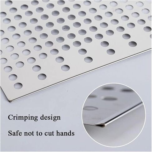 Stainless Steel Perforated Plate,Stainless Steel Perforated Sheet 304, 0.8mm Leak-Proof Window Pads with Ties & Gloves, Durable Plate for Outdoor Use, 37x120 cm - Perfect for DIY Projects in Saudi Arabia