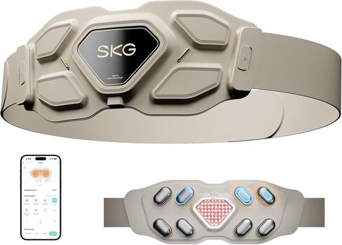SKG W9 Ultra 2.0 Lower Back Massager for Pain Relief Deep Tissue Adjustable Cordless Heating Pad Infrared Vibrating Back Massager with Titanium Massage Head in Kuwait