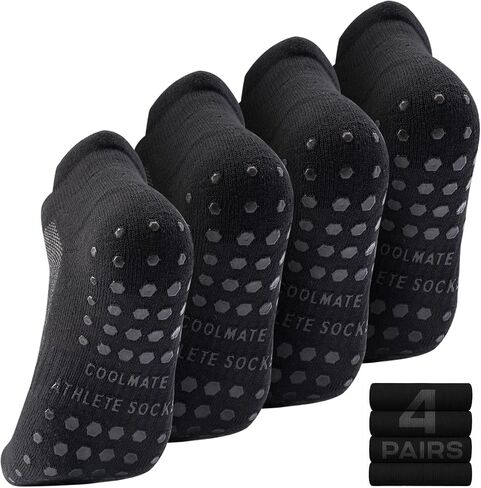 Mens Grip Socks Non Slip Size 6-14, Anti Slip Pilates Yoga Socks for Men with Grips in Saudi Arabia