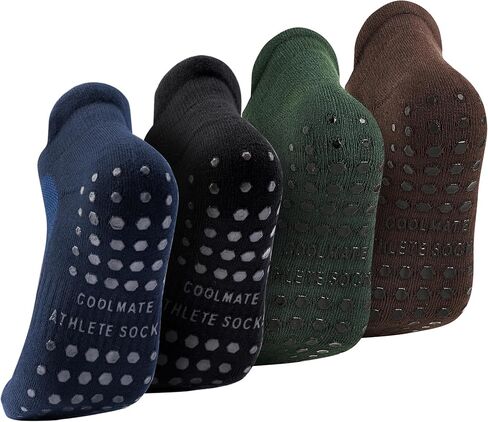 Mens Grip Socks Non Slip Size 6-14, Anti Slip Pilates Yoga Socks for Men with Grips in Saudi Arabia