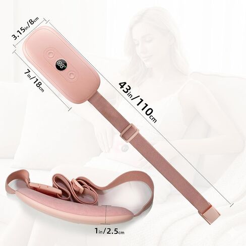 Portable Heating Pad for Period Cramps, Cordless Menstrual Heating Pad for Women with 6 Heat & 6 Massage Modes, Rechargeable for Cramps Relief, Mothers Day Gifts for Mom Wife Girlfriend, Pink in Kuwait