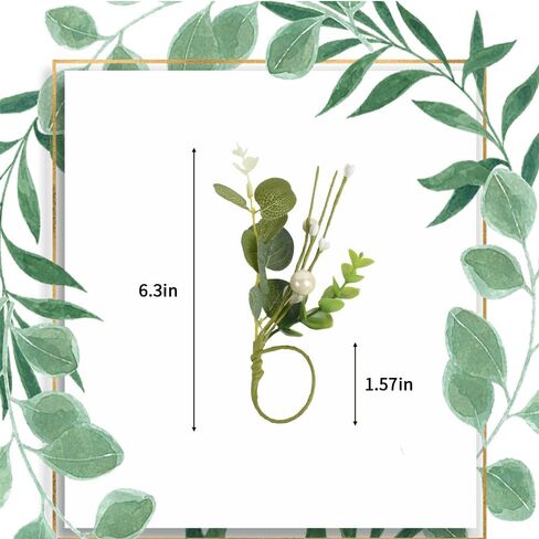 Napkin Rings, 12pcs Eucalyptus Napkin Rings Artificial Green Leaf, Rustic Boho Napkin Ring Holder for Wedding Easter Spring Summer Dining Table Decor in Saudi Arabia