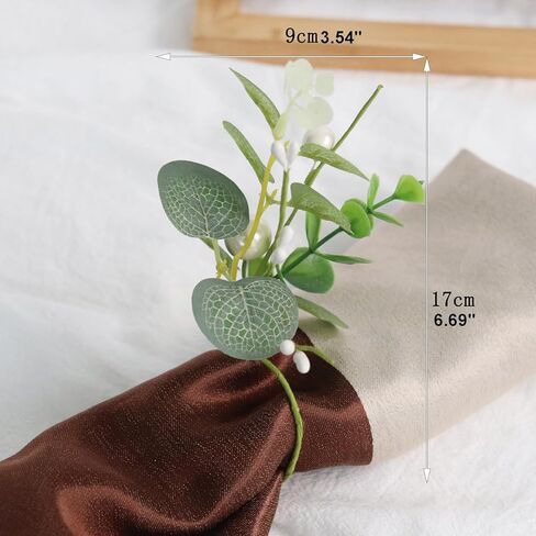 Spring Napkin Rings Set of 6,Valentine's Day Wreath Napkin Holder,Green Artificial Flower Holiday Napkin Rings for Dinning Home Table Decorations Party Supplies in Kuwait