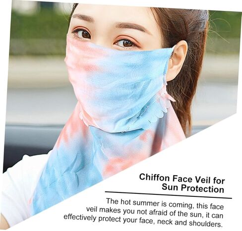 minkissy Breathable Face Veil Scarf for Women UV Protection Summer Mask Lightweight and Comfortable Neck Drape for Outdoor Activities for in Saudi Arabia
