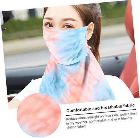 minkissy Breathable Face Veil Scarf for Women UV Protection Summer Mask Lightweight and Comfortable Neck Drape for Outdoor Activities for in Saudi Arabia