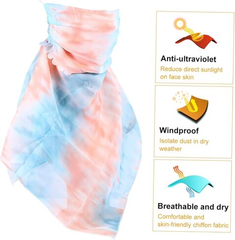 minkissy Breathable Face Veil Scarf for Women UV Protection Summer Mask Lightweight and Comfortable Neck Drape for Outdoor Activities for in Saudi Arabia