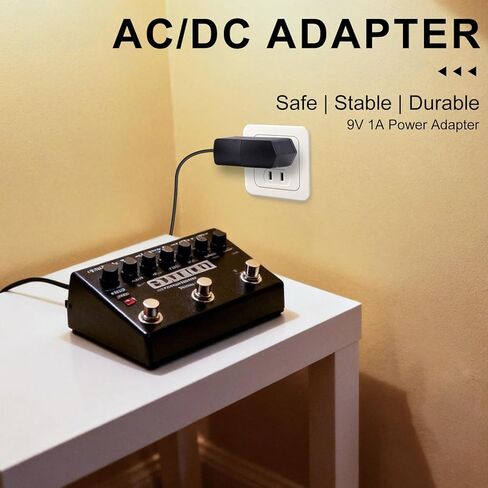 Guitar Effects Power Adapter, 2m/6.6ft DC Cable for Keyboard Effects Pedal Board 9V DC Power Supply for BOSS PSA and More Devices Maximum Need 9V 1A (Tip Negative) in Saudi Arabia
