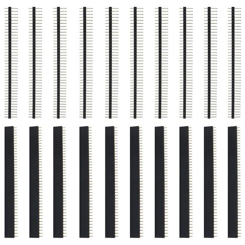 20PCS Durable Breakaway PCB Connectors, 2.54mm Male and Female Pin Header Set Straight Single Row, 40 Pin Header Connector Kit for Arduino Shield/DIY Enthusiasts in Kuwait