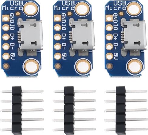 ECSiING 3 قطع 1833 USB Micro-B لوحة الاختراق متوافقة مع Adafruit USB إلى DIP5 20.5x10mm in Saudi Arabia