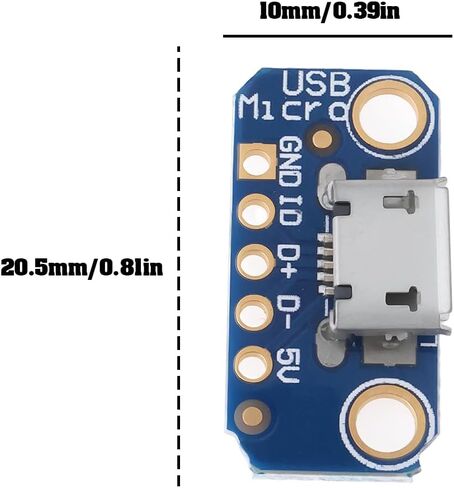 ECSiING 3 قطع 1833 USB Micro-B لوحة الاختراق متوافقة مع Adafruit USB إلى DIP5 20.5x10mm in Saudi Arabia