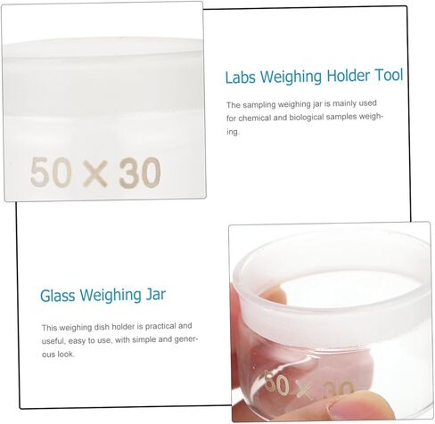 Cabilock Glass Sampling Weighing Bottles Low Form 50x30mm 2pcs Set with Lids Laboratory Glass Weighing Jar and Sampling in Saudi Arabia